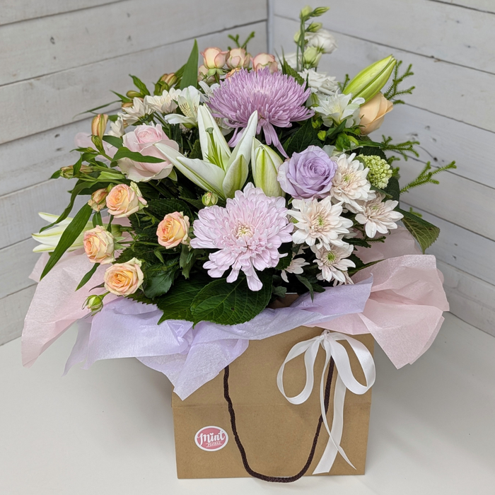 'PRECIOUS PASTELS' Fresh Floral Bouquet Bag